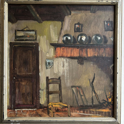 Timeless Interior Oil Painting "Wooden Chair" Traditional Artwork Holland Art Shop