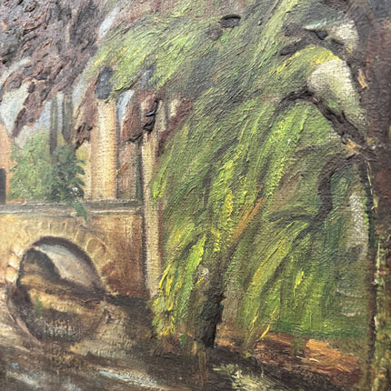 Rustic Landscape Oil Painting "Stone Bridge" Detailed Large Artwork Holland Art Shop