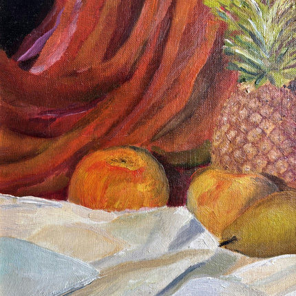 Vintage Still Life Oil Painting "Pineapple Still" Traditional Artwork Holland Art Shop