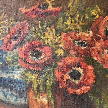 Detailed Flowery Still Life Oil Painting "Red Poppies" Classic Artwork Holland Art Shop