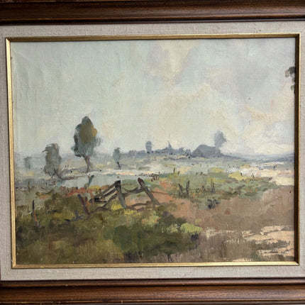 Classic Landscape Oil Painting "Rural Fence" Detailed Artwork Holland Art Shop