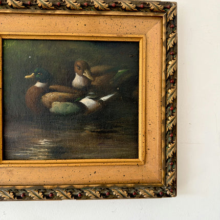 Refined Oil Painting Animals "Ducks In Water" Remarkable Small Art Holland Art Shop