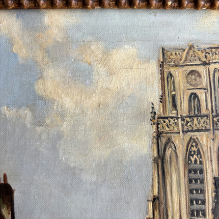 Detailed Cityscape Oil Painting "City Church" Handcrafted 208 Art Holland Art Shop