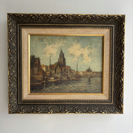 Detailed Cityscape Oil Painting "Framed Painting" Authentic Art Holland Art Shop