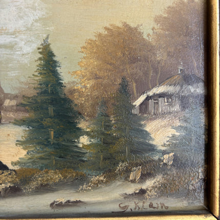 Authentic Winter Landscape Oil Painting "Gilded Frame" Detailed Artwork Holland Art Shop