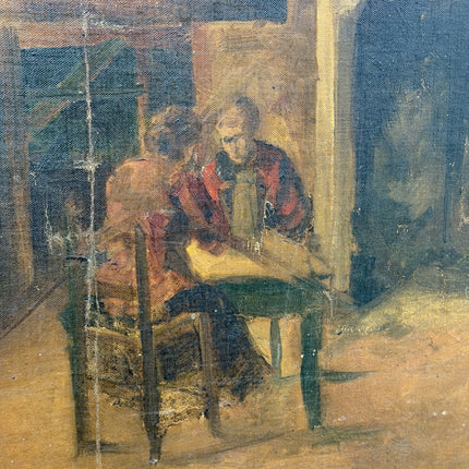 19th Century Antique Portrait Oil Painting "Seated Man" Artwork Holland Art Shop
