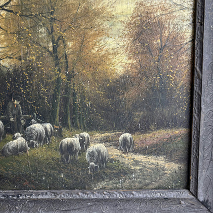 Vintage Animals Oil Painting "Grazing Sheep" Elegant Artwork Holland Art Shop