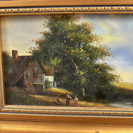 Timeless Landscape Oil Painting "Golden Frame" Authentic Small Art Holland Art Shop