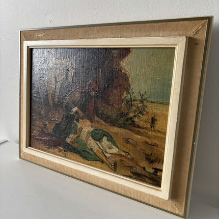Original Oil Painting Scenery "Rescue Mission" Figurative Small Artwork Holland Art Shop