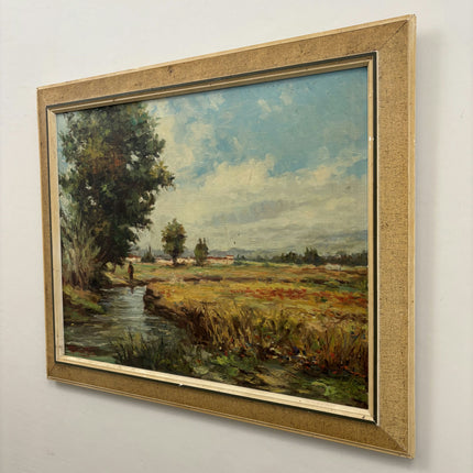 Handcrafted Landscape Oil Painting "Lonely Walker" Detailed Art Holland Art Shop