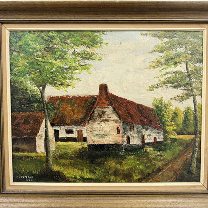 Classic Farm Oil Painting "Thatched Cottage" Refined Art Holland Art Shop