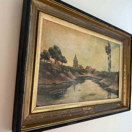 Detailed Landscape Oil Painting "Framed Painting" Vintage Art Holland Art Shop