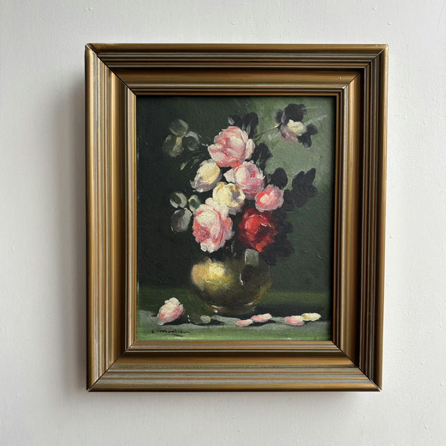 Expressive Floral Still Life Oil Painting "Rose Bouquet" Refined Small Artwork Holland Art Shop