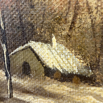 Refined Winter Landscape Oil Painting "Two Figures" Expressive Small Artwork Holland Art Shop