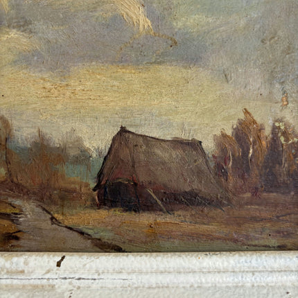 Expressive Landscape Oil Painting "Hanging Frame" Vintage Small Artwork Holland Art Shop