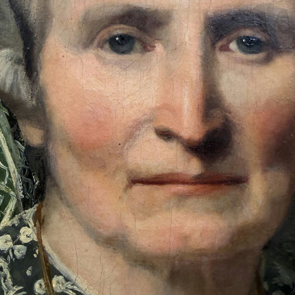 19th Century Antique Portrait Oil Painting "Elderly Woman" Large Artwork Holland Art Shop