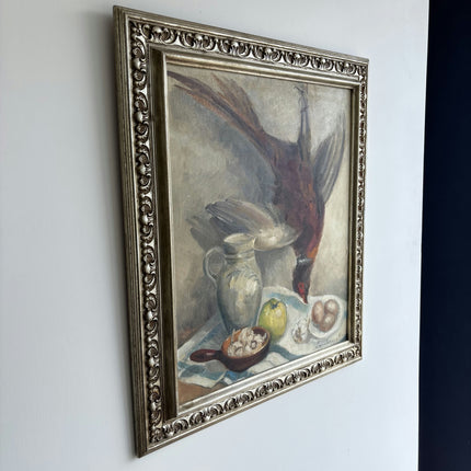 Original Still Life Oil Painting "Fallen Pheasant" Rustic Large Artwork Holland Art Shop