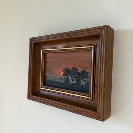 Figurative Oil Painting Landscape "Sunset Horizon" Wonderful Small Art Holland Art Shop