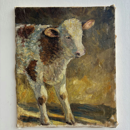 Timeless Animals Oil Painting "Spotted Calf" Rustic Artwork Holland Art Shop
