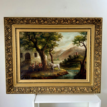 Intriguing Oil Painting Animals "White Horse" Striking Large Art Holland Art Shop