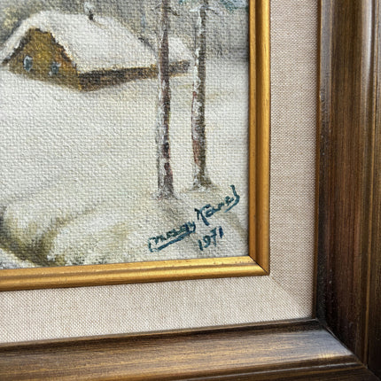 Traditional Winter Landscape Oil Painting "Snowy Cottage" Original Art Holland Art Shop