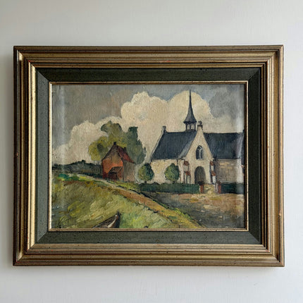 Timeless Landscape Oil Painting "Village Church" Refined Art Holland Art Shop