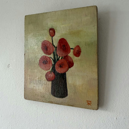 Traditional Floral Still Life Oil Painting "Red Bouquet" Timeless Small Art Holland Art Shop