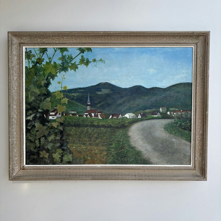 Timeless Landscape Oil Painting "Village Church" Rustic Large Artwork Holland Art Shop