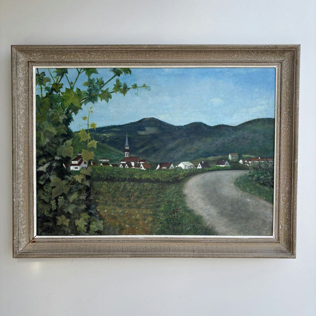 Timeless Landscape Oil Painting "Village Church" Rustic Large Artwork Holland Art Shop