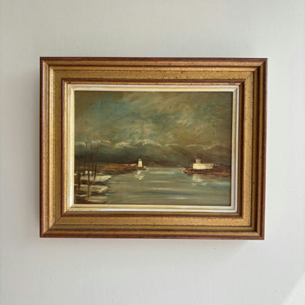 Timeless Seascape Oil Painting "Framed Painting" Rustic Small Art Holland Art Shop