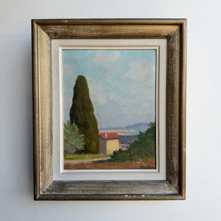Rustic Landscape Oil Painting "Tall Cypress" Classic Small Art Holland Art Shop
