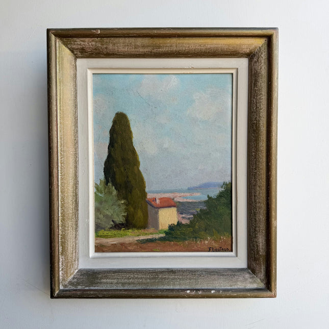 Rustic Landscape Oil Painting "Tall Cypress" Classic Small Art Holland Art Shop