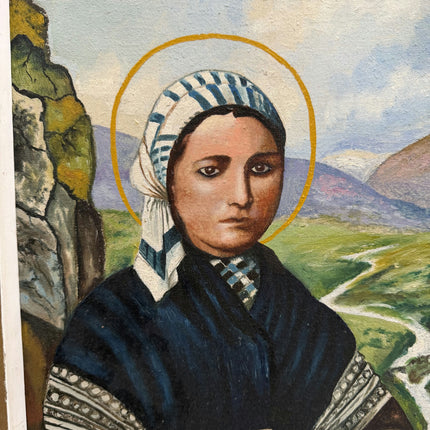 Vintage Portrait Oil Painting "Woman With Rosary" Rustic Artwork Holland Art Shop