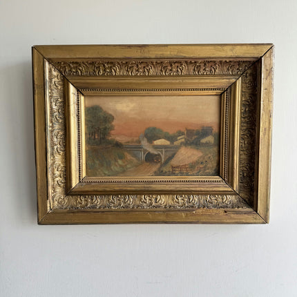 Detailed Scenery Oil Painting "Gilded Frame" Elegant Small Art Holland Art Shop