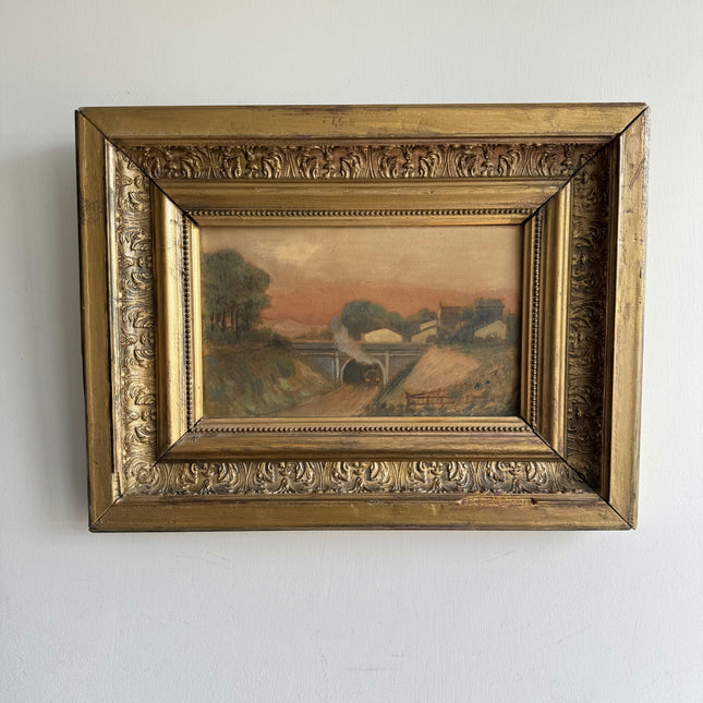 Detailed Scenery Oil Painting "Gilded Frame" Elegant Small Art Holland Art Shop