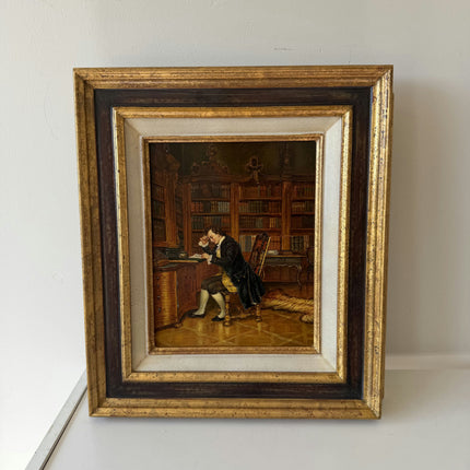 Traditional Figurative Oil Painting "Seated Scholar" Refined Small Artwork Holland Art Shop