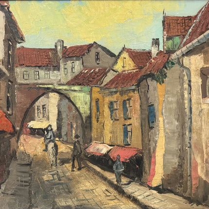 Elegant Cityscape Oil Painting "Narrow Street" Authentic Artwork Holland Art Shop