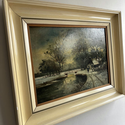 Handcrafted Winter Landscape Oil Painting "Framed Painting" Detailed Dutch  Art Holland Art Shop