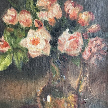Detailed Floral Still Life Oil Painting "Flower Bouquet" Vintage Artwork Holland Art Shop