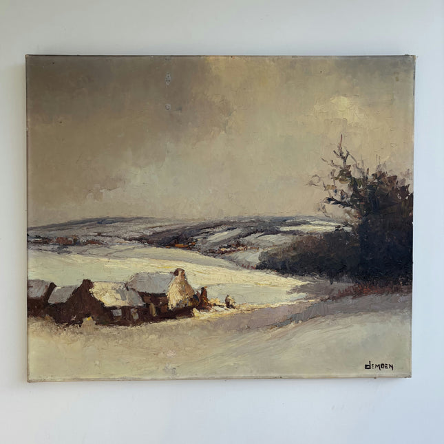 Traditional Winter Landscape Oil Painting "Snowy Houses" Detailed Art Holland Art Shop