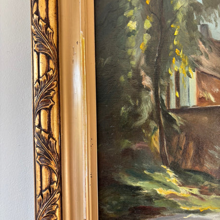 Wonderful Oil Painting Landscape "Bridge Sculpture" Traditional Large Art