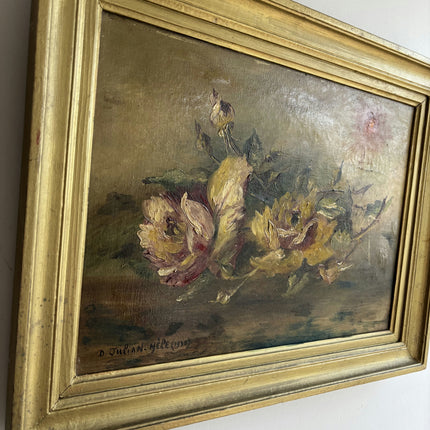 1936 Floral Still Life Oil Painting "Yellow Roses" Art Holland Art Shop