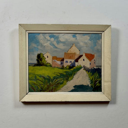 Handcrafted Landscape Oil Painting "Village Houses" Expressive Artwork Holland Art Shop
