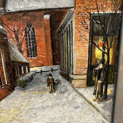 Vintage Cityscape Oil Painting "Brick Barn" Handcrafted Dutch Art Holland Art Shop