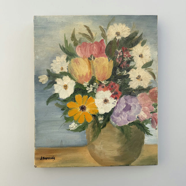 Detailed Floral Still Life Oil Painting "Flower Vase" Timeless Small Art Holland Art Shop