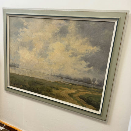 Elegant Landscape Oil Painting "Cloudy Sky" Rustic Large Art Holland Art Shop