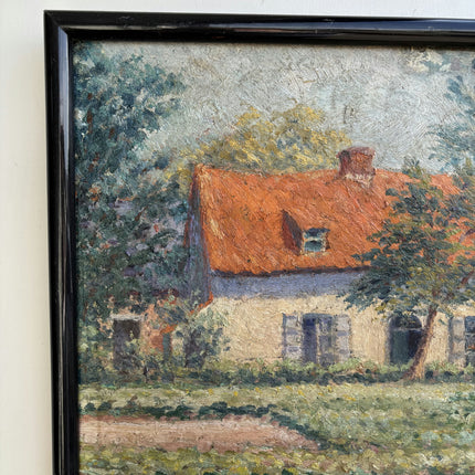 Rustic Farm Oil Painting "Red Roof" Refined Artwork Holland Art Shop
