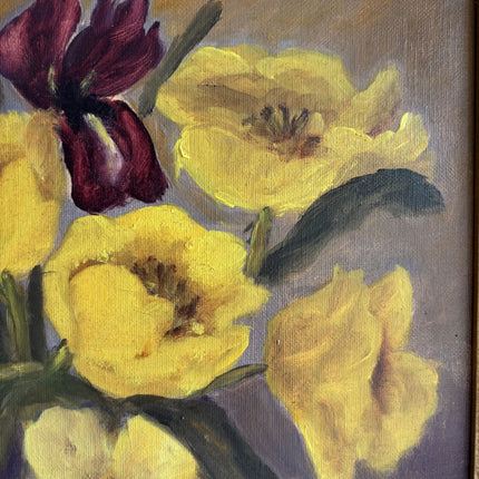 Handcrafted Floral Still Life Oil Painting "Yellow Bouquet" Vintage Art Holland Art Shop