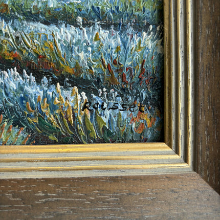 Classic Landscape Oil Painting "Lavender Field" Elegant Small Artwork Holland Art Shop
