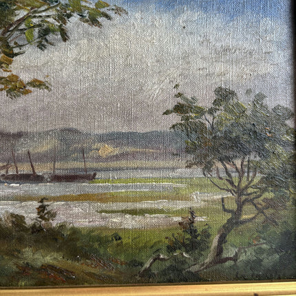 Original Landscape Oil Painting "Gilded Frame" Traditional Small Art Holland Art Shop